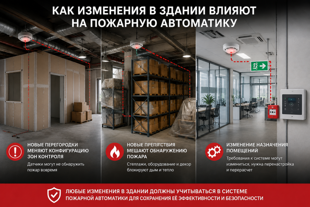 Как изменения в здании влияют на пожарную автоматику